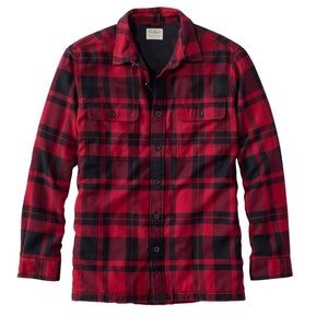 NWOT LL Bean Men's Fleece-Lined Flannel Shirt, Traditional Fit